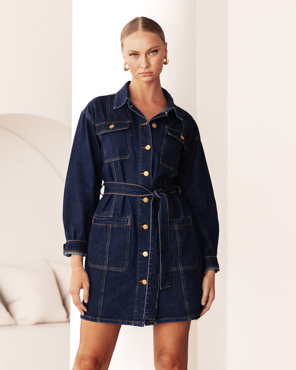 Jayda Denim Dress Indigo