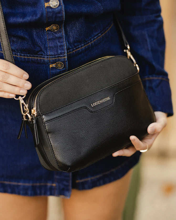 Diana Suede Crossbody Bag Black