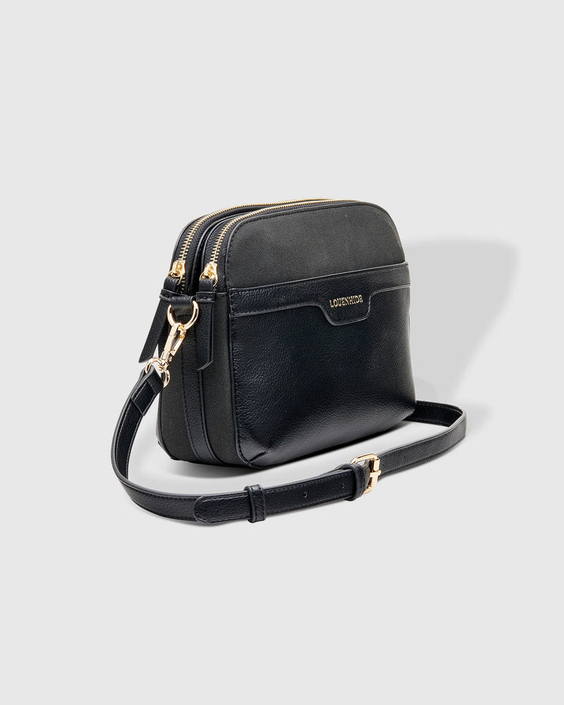 Diana Suede Crossbody Bag Black