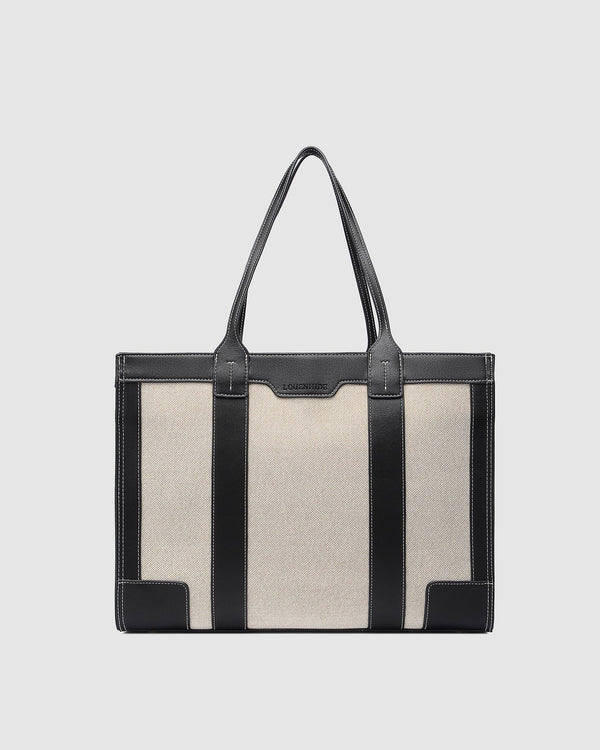 Toorak Canvas Tote Bag Natural Black