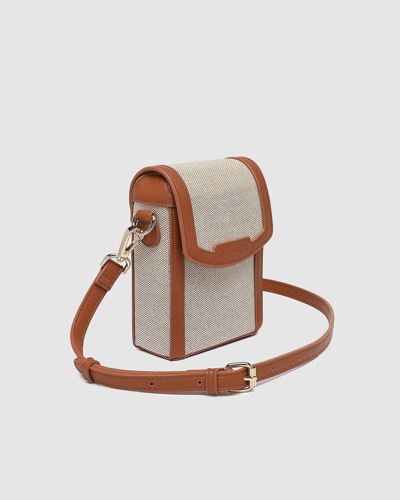 Yoko Canvas Phone Bag Natural Tan