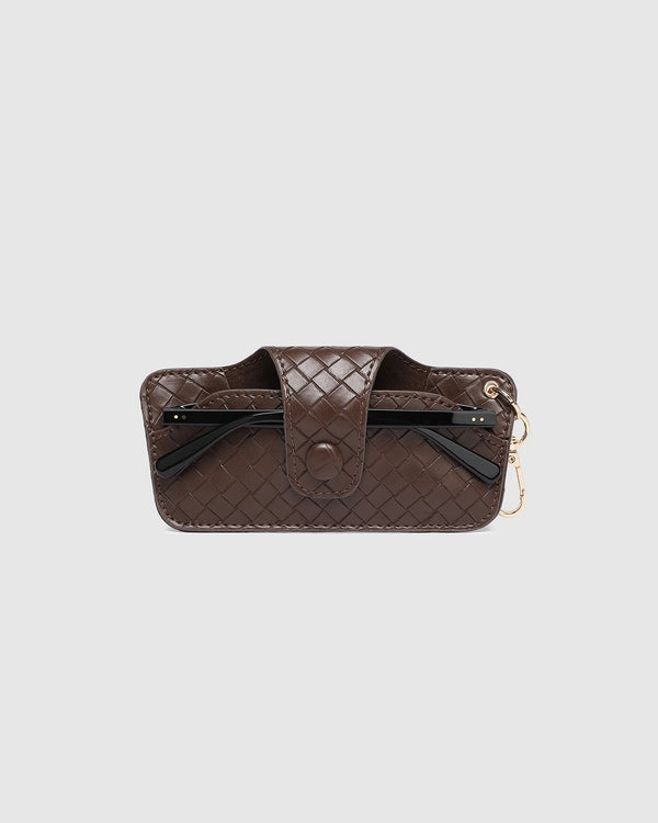 Skittle Sunglass Case Woven Chocolate