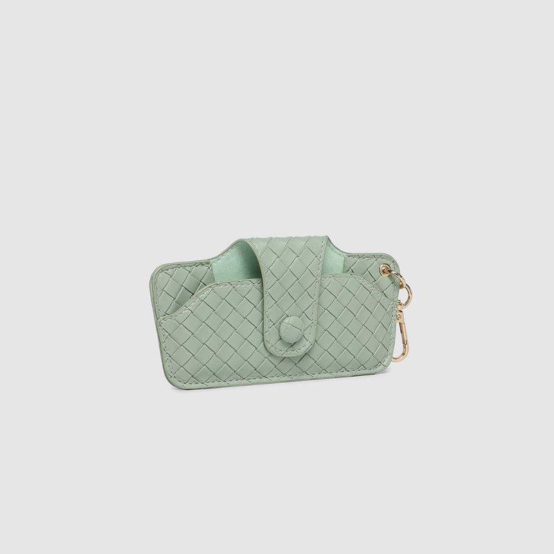 Skittle Sunglass Case Woven Sage Green