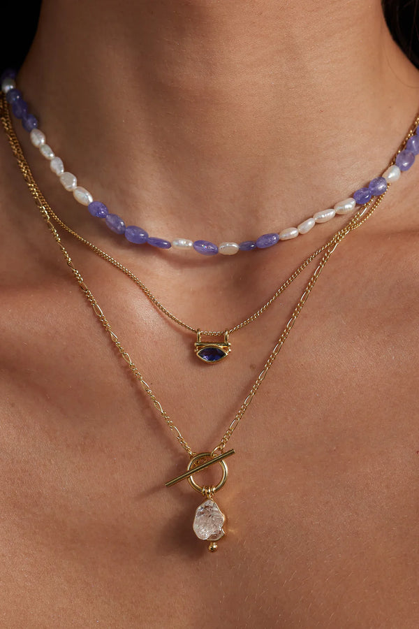 Herkimer Diamond Gold Necklace