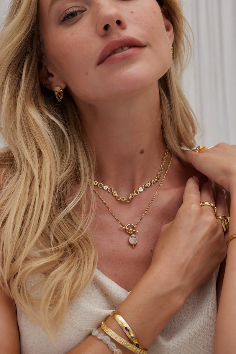 Herkimer Diamond Gold Necklace