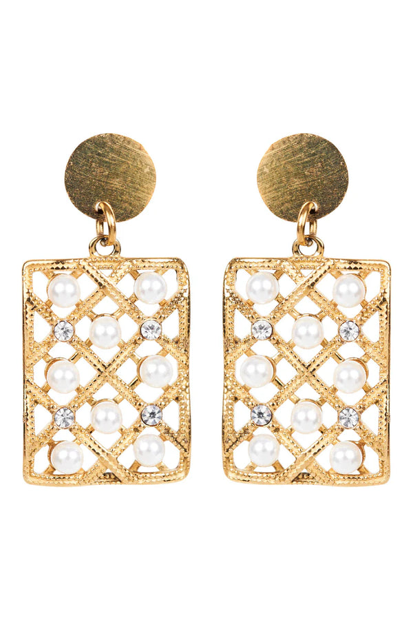 Ivy Earring Square Pearl