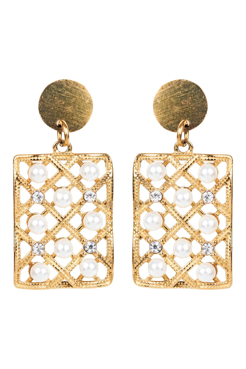 Ivy Earring Square Pearl