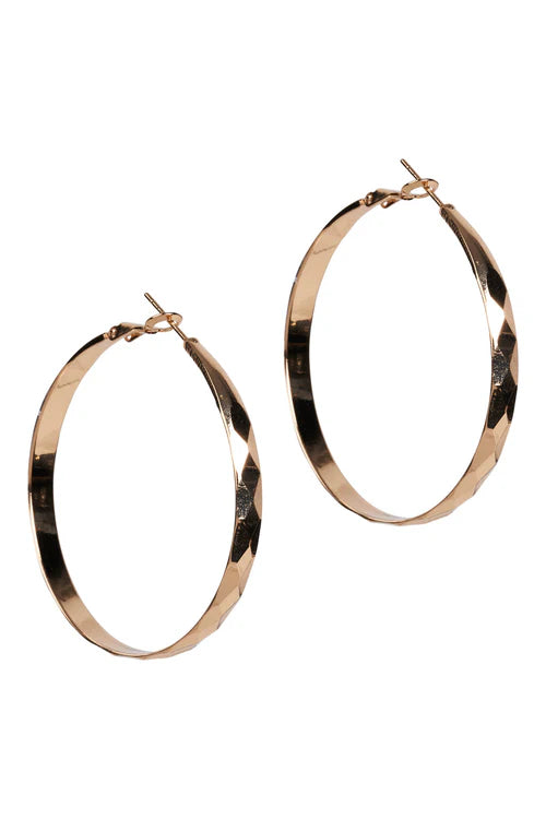 Estel Gold Hoop Earring Pressed