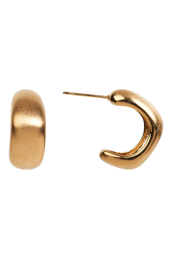 Heritage Satin Earring Gold Hoop