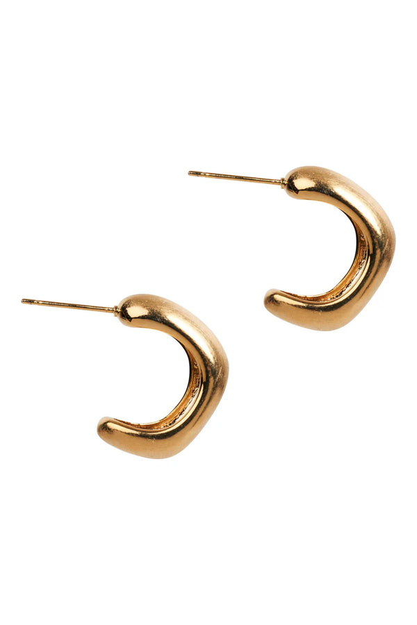 Heritage Satin Earring Gold Hoop