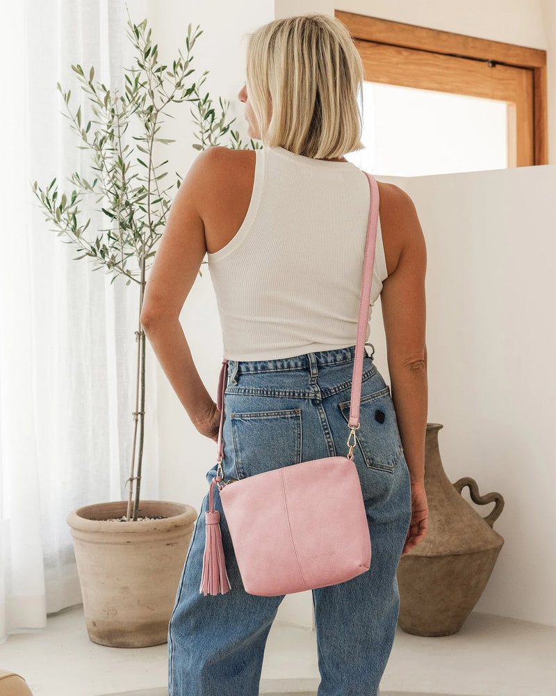 Kasey Stripe Crossbody Bag Blush Pink