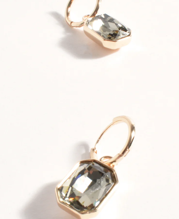 Mini Jewel Drop Earrings Smoke Gold