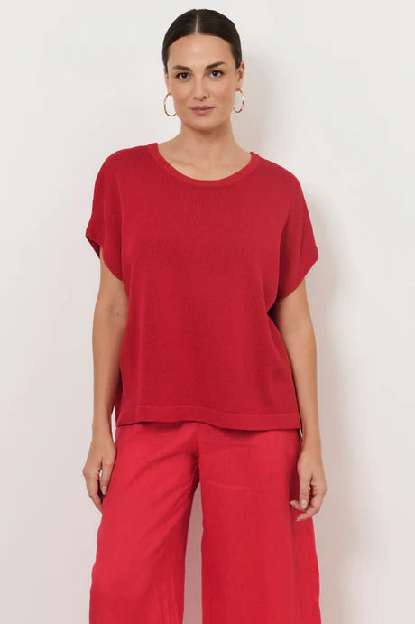 Helene Knit Top Red