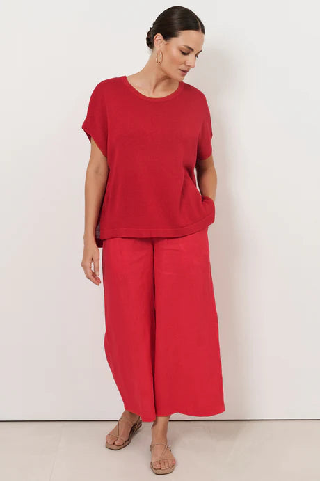 Helene Knit Top Red