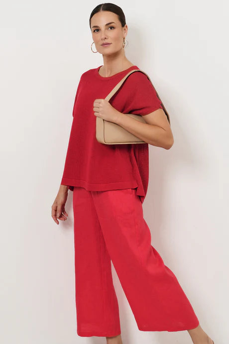 Helene Knit Top Red