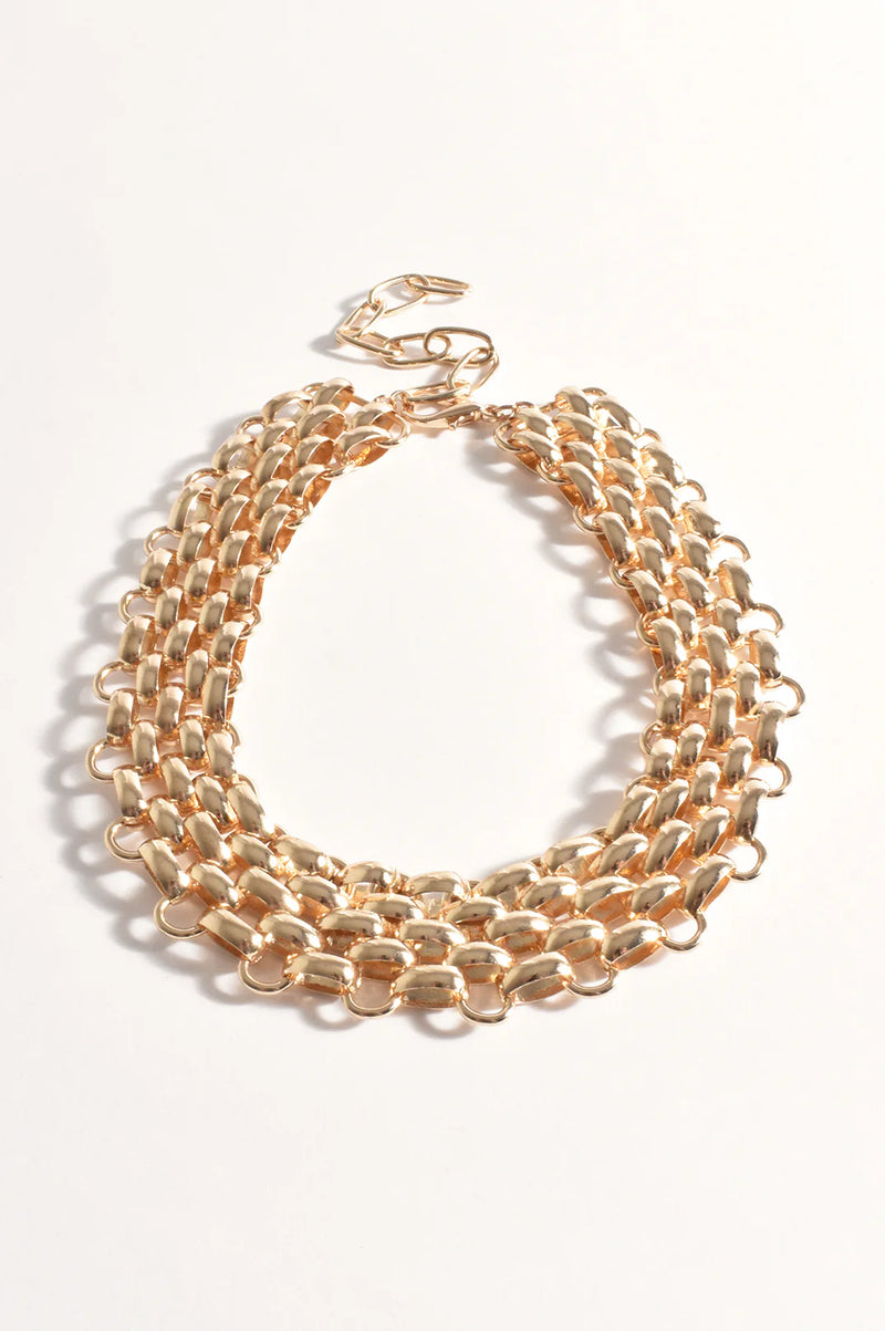 Statement Chain Collar Necklace Gold