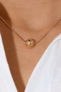 Metal Ball Snake Chain Necklace Gold