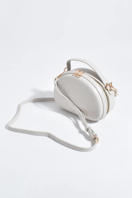 Carmin Curved Crossbody Bag Stone