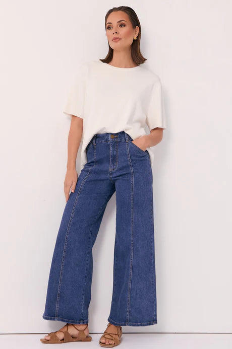 Adele Wide Leg Jean Mid Denim