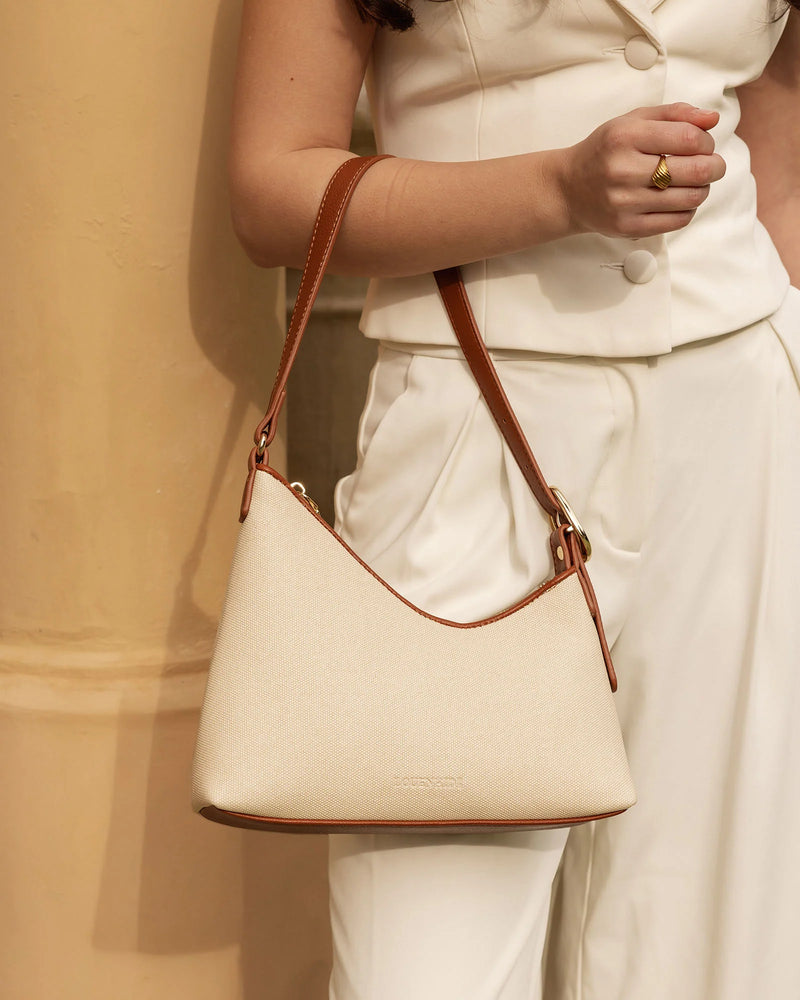 Amelia Shoulder Bag Canvas/Tan