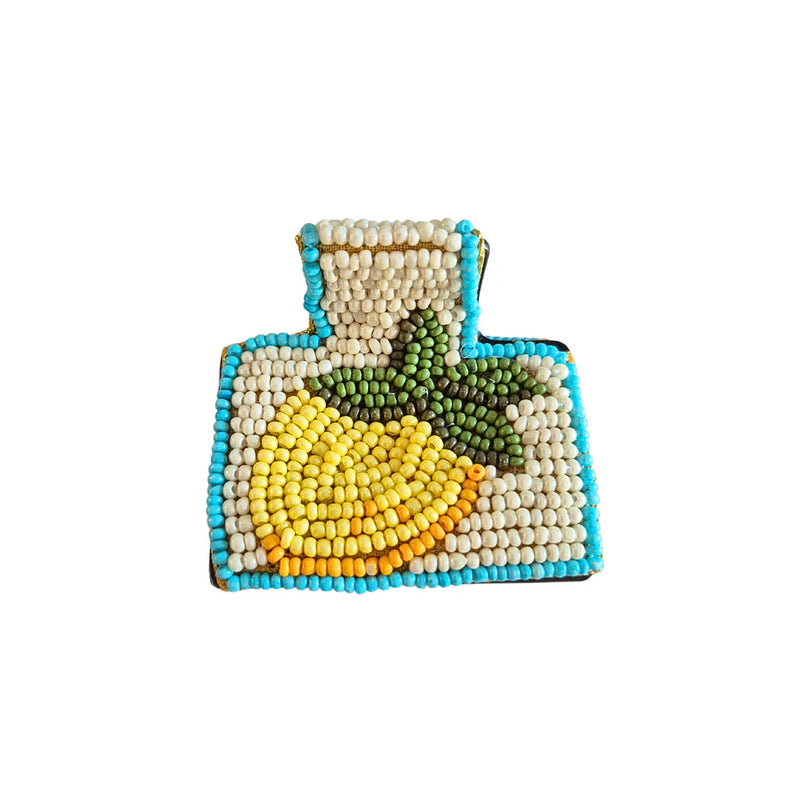 Beaded Hair Clip Lemon
