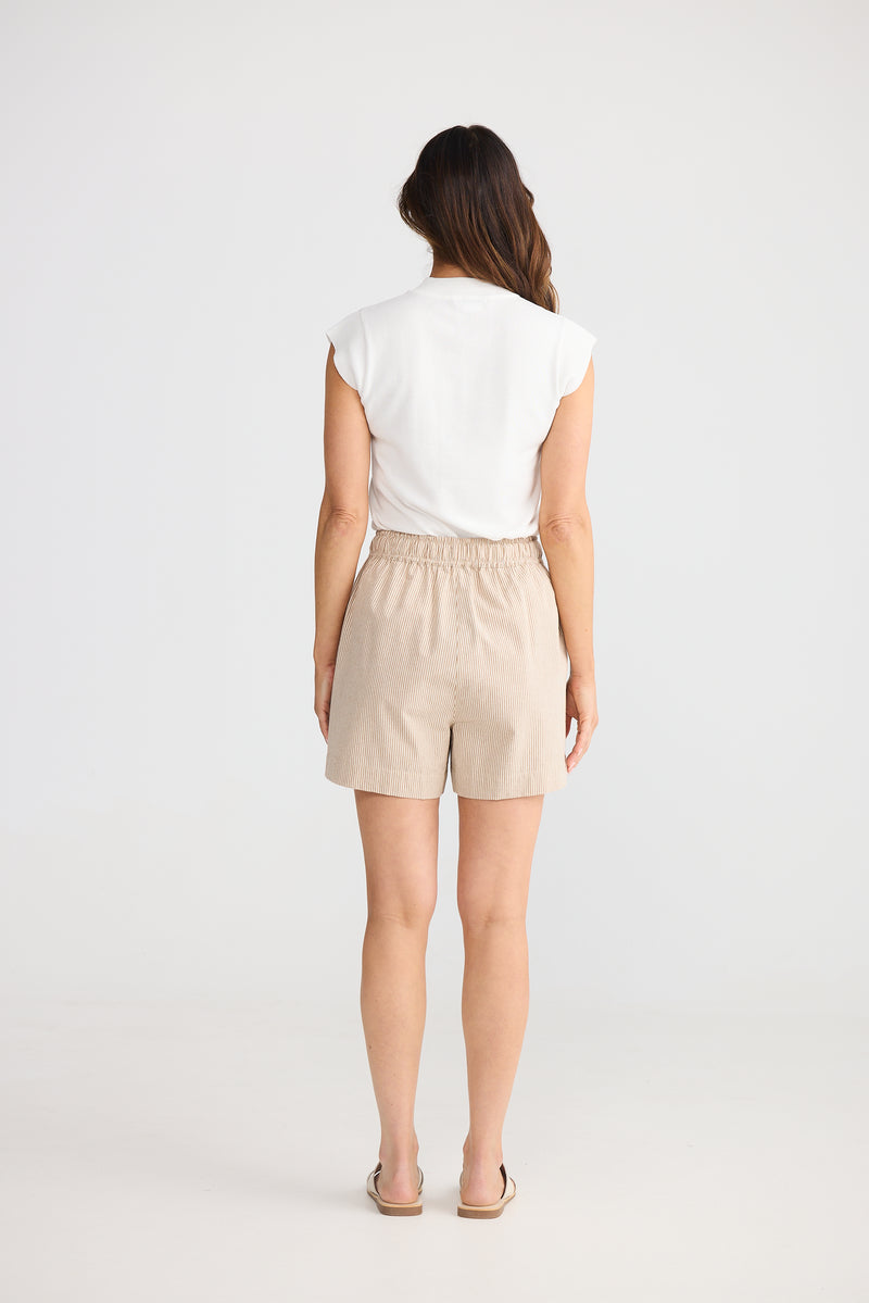 Bobbi Short Latte Pinstripe