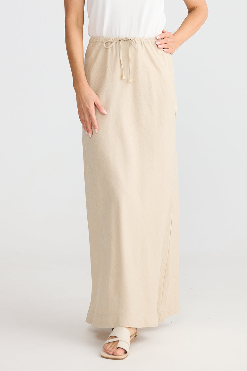 Hettie Bias Skirt Natural