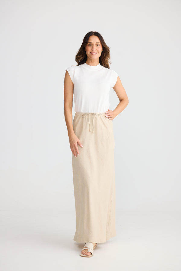 Hettie Bias Skirt Natural