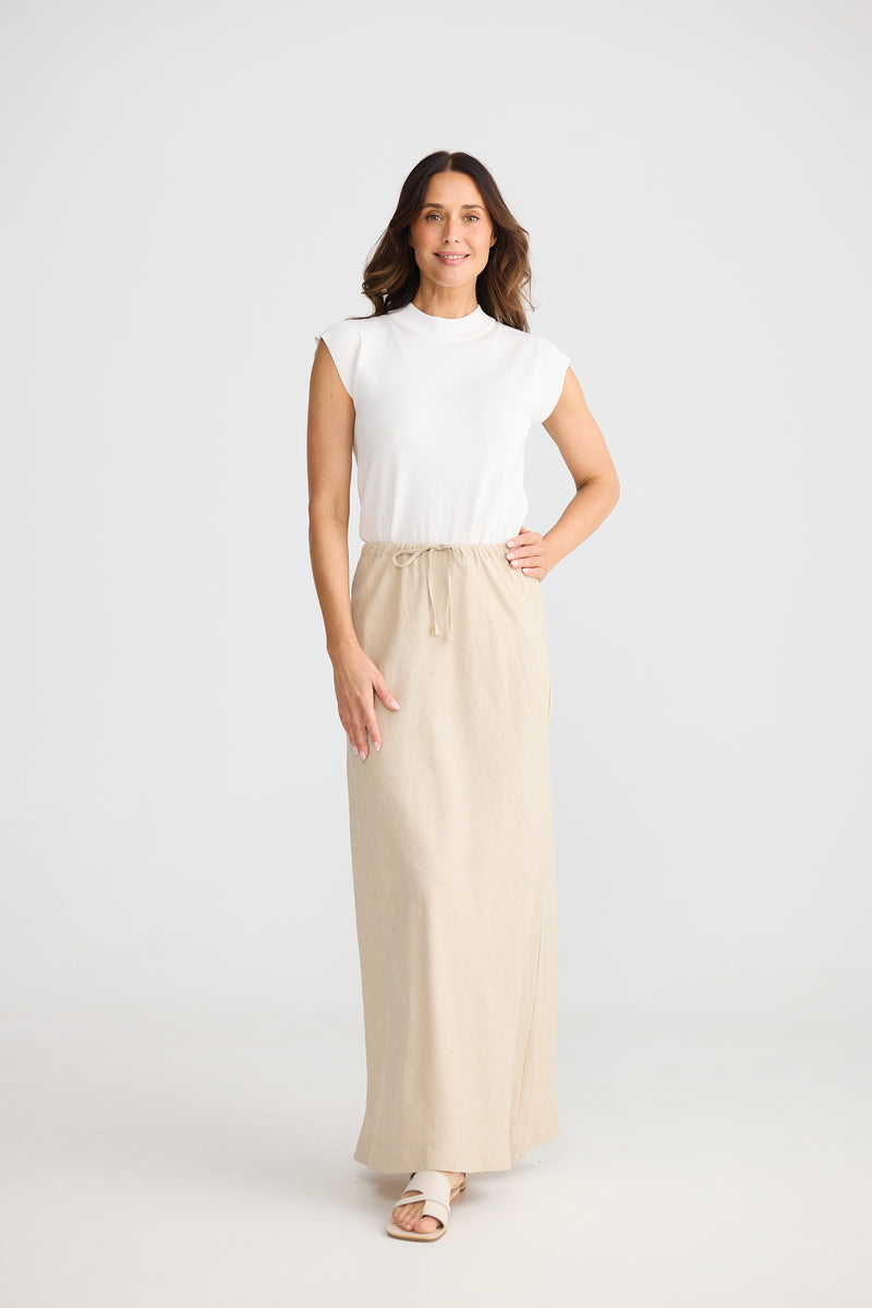 Hettie Bias Skirt Natural