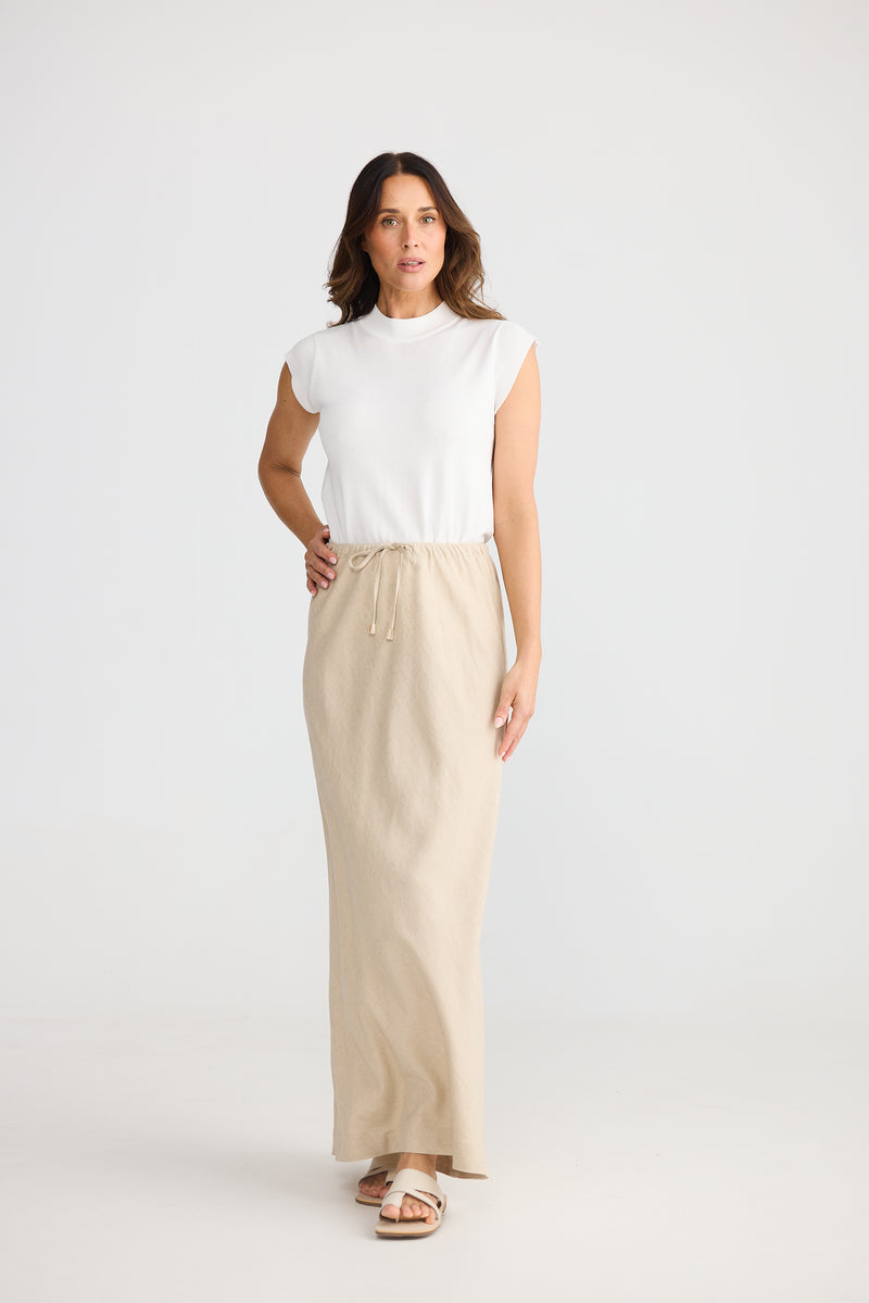 Hettie Bias Skirt Natural