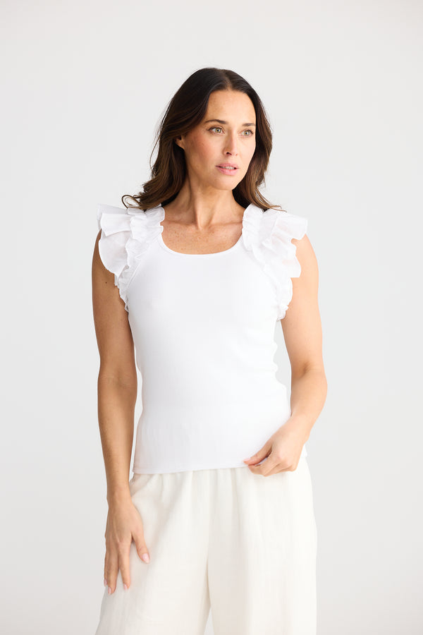 Frills Tank White