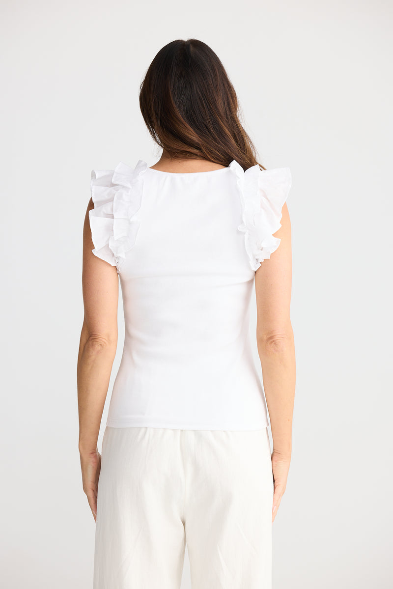 Frills Tank White