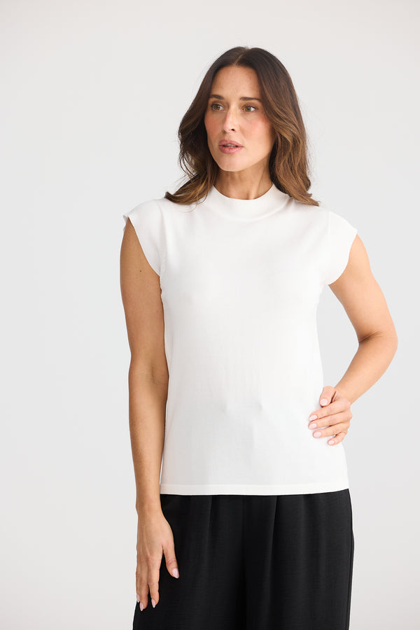 Paula Knit Top White