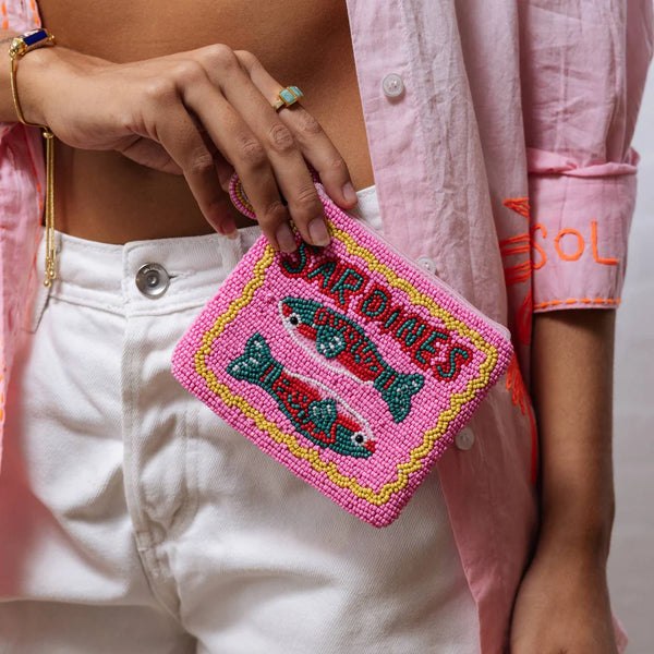 Beaded Coin Purse Sardines