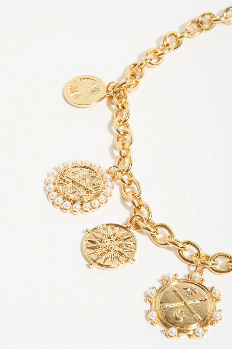 Charlie Multi Charms Necklace Gold