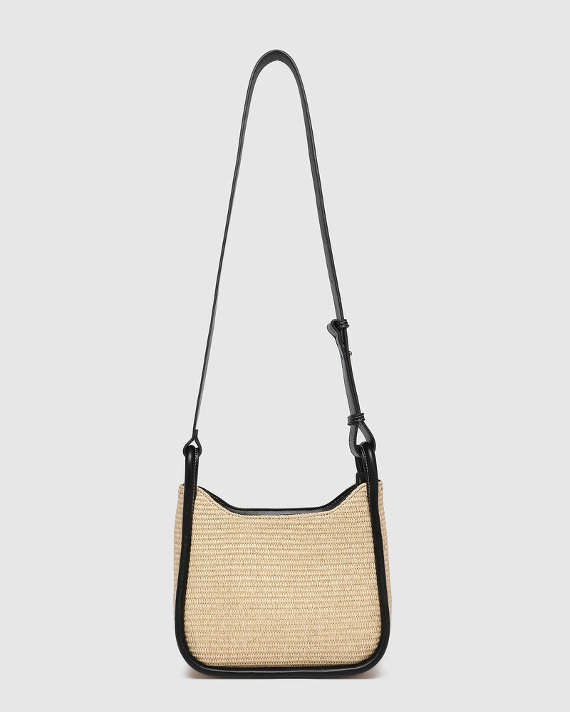Clare Shoulder Bag Raffia Black