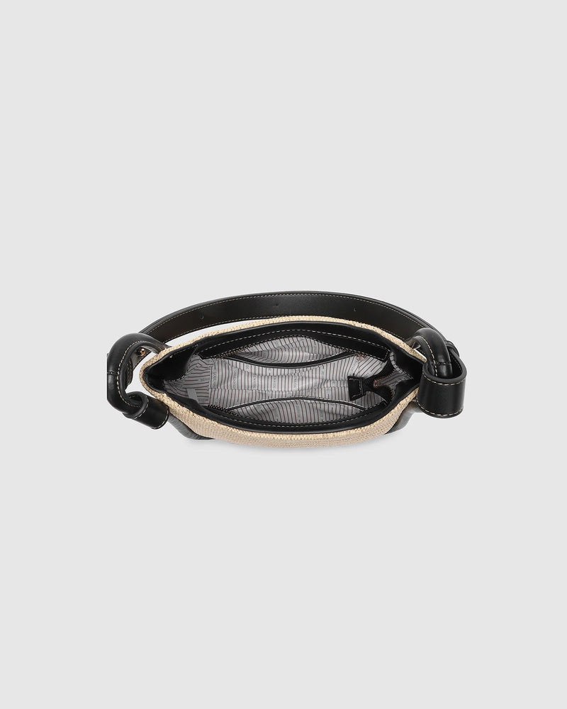 Clare Shoulder Bag Raffia Black