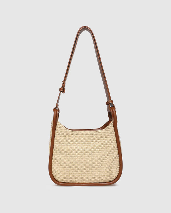 Clare Shoulder Bag Raffia Tan