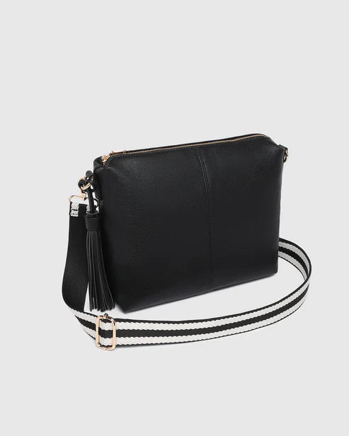 Daisy Stripe Crossbody Bag Black