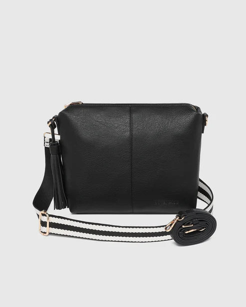 Daisy Stripe Crossbody Bag Black