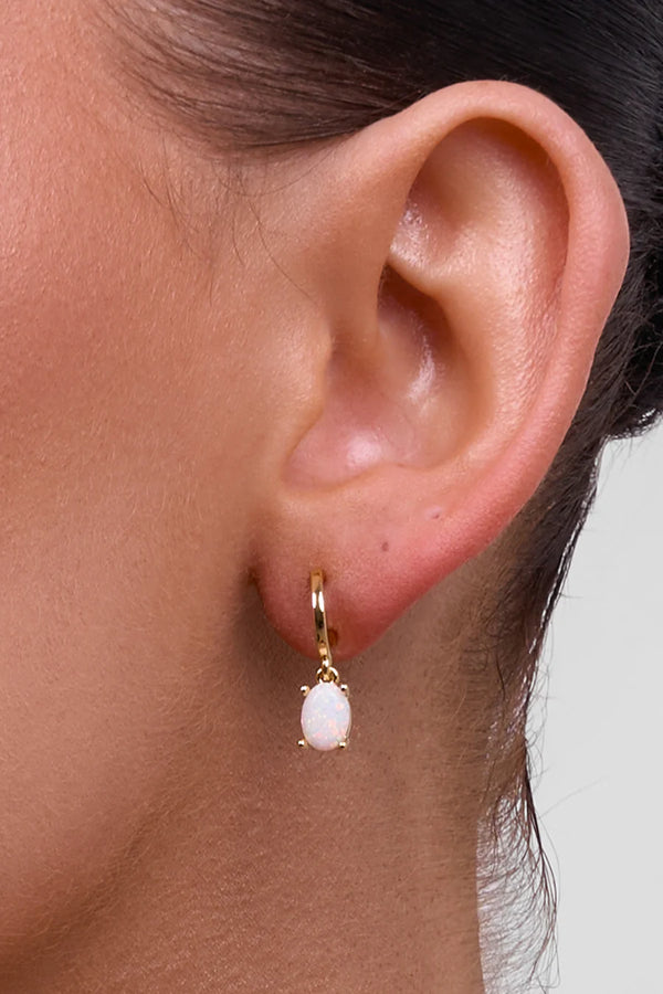 Emery Opal Gold Drop Earring