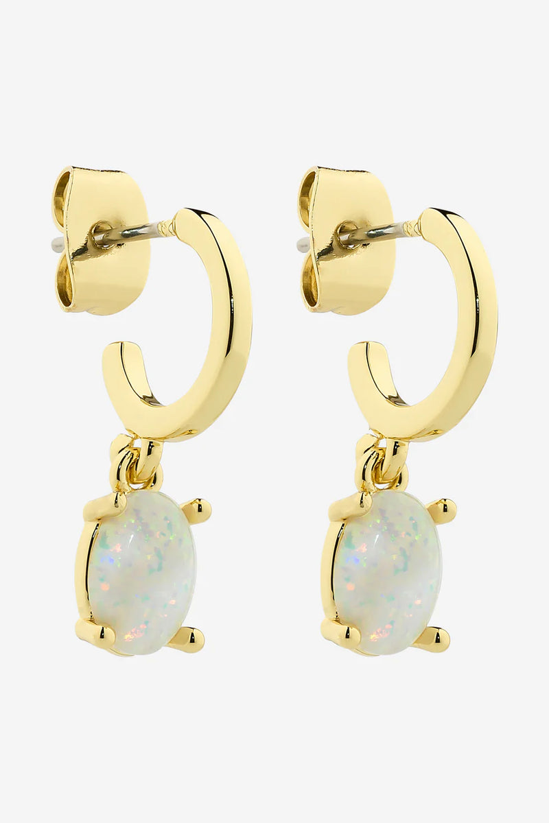 Emery Opal Gold Drop Earring