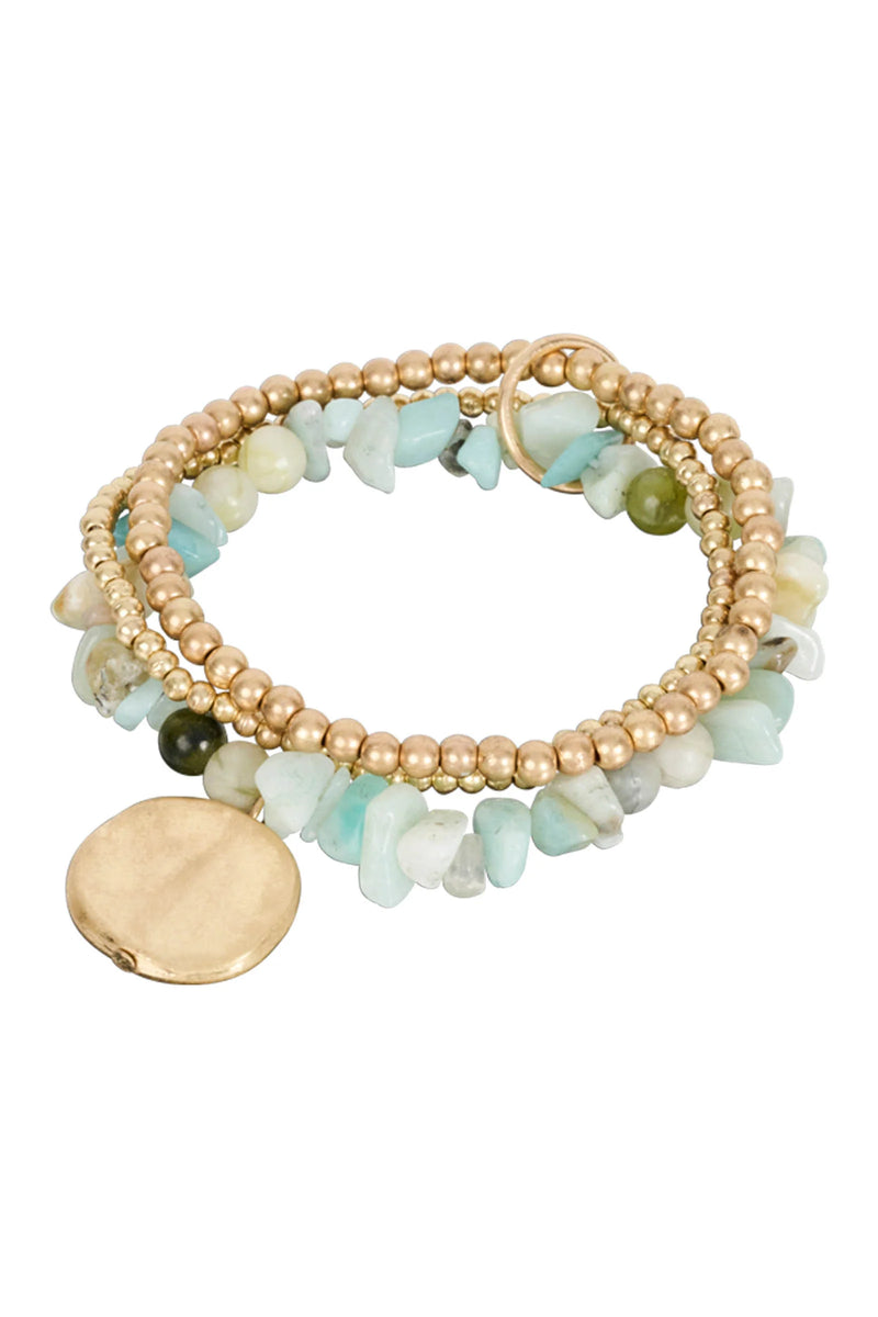 Esther Bracelet Set Mint Stone