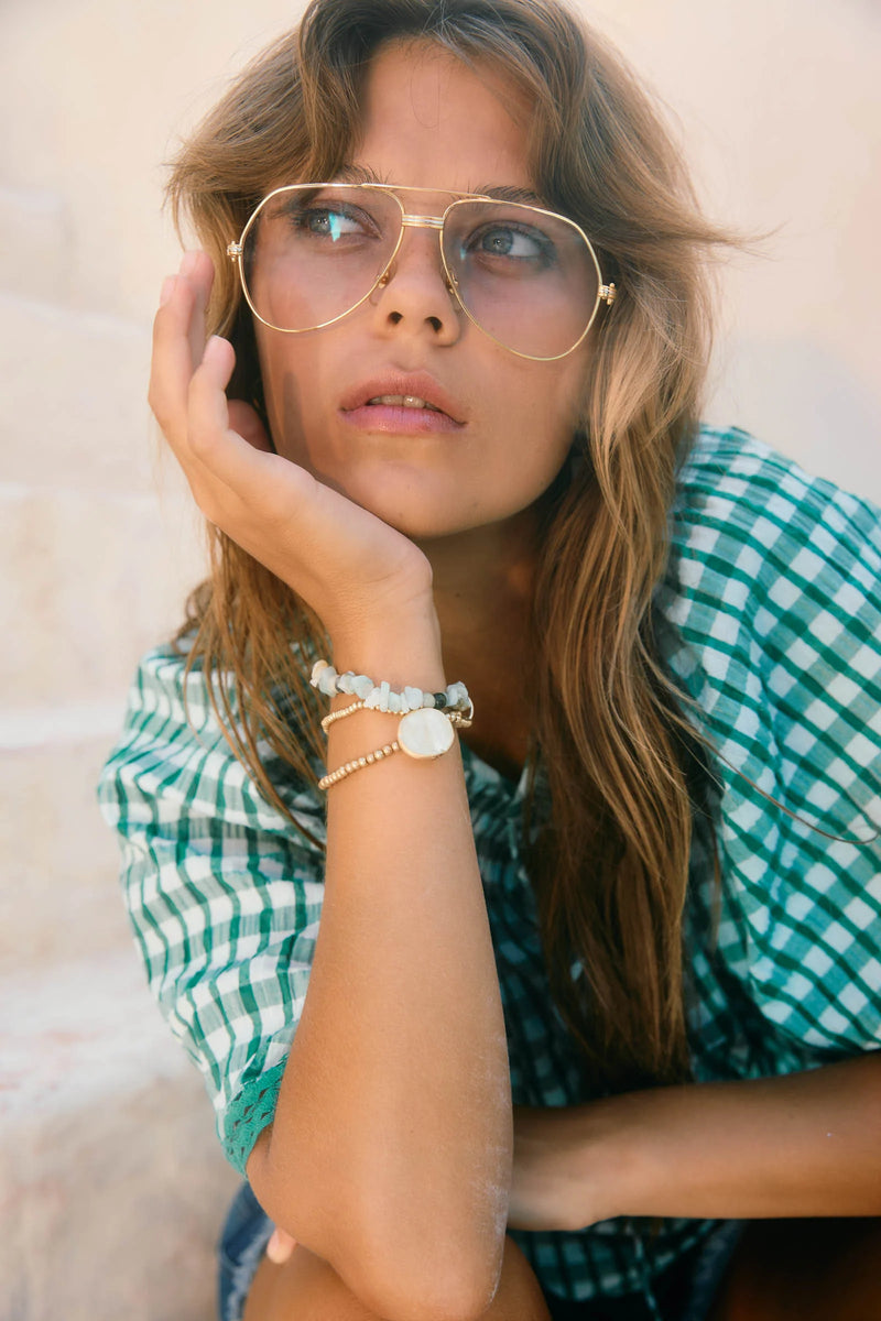 Esther Bracelet Set Mint Stone