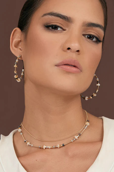 Fine Mixed Materials Hoops Grey