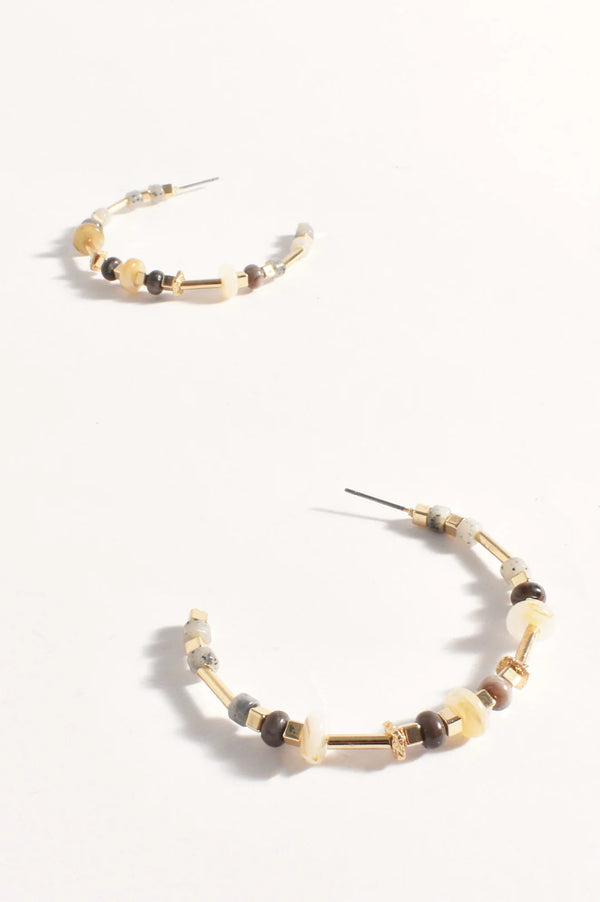 Fine Mixed Materials Hoops Grey