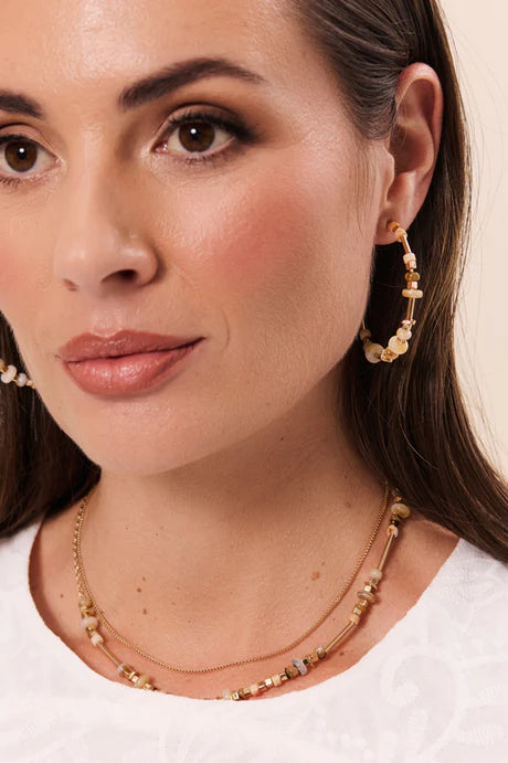 Fine Mixed Materials Hoops Natural