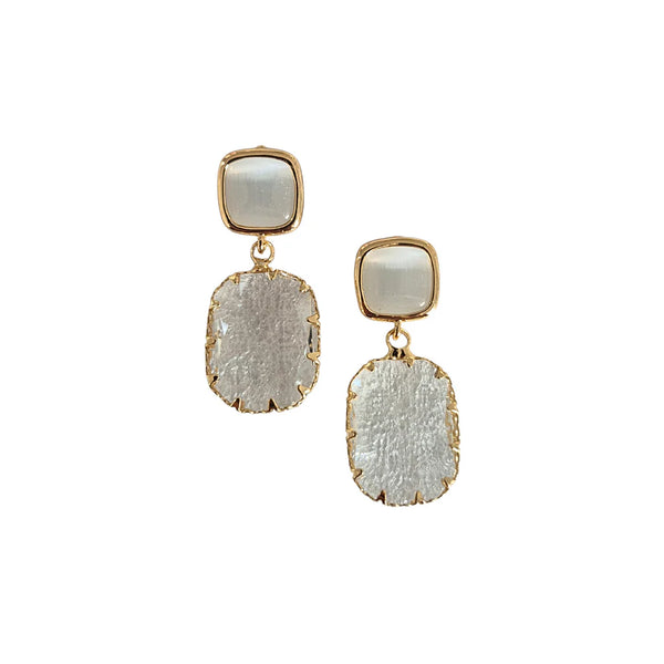 Gem Earring White
