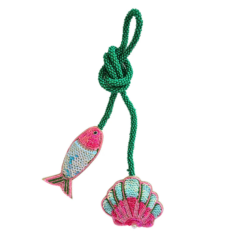 Beaded Bag Charm Sea