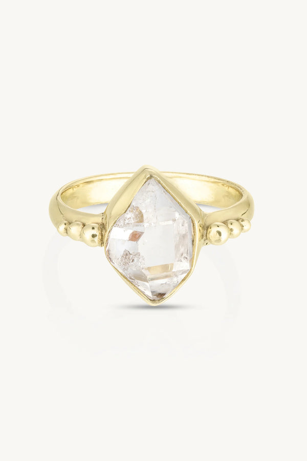 Herkimer Diamond Gold Ring